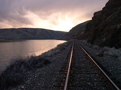 Tracks at Sunset, Washington State